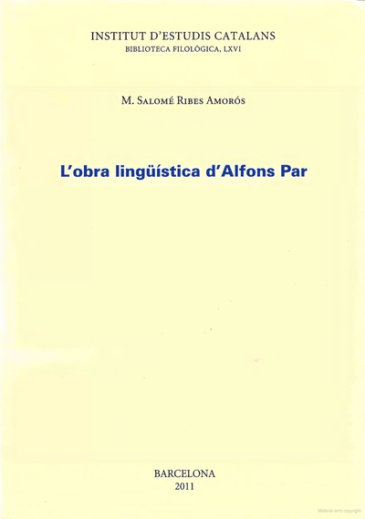 L'Obra lingüística d'Alfons Par