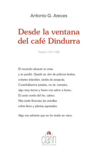 Desde la ventana del café Dindurra. Poesía 1970-1985