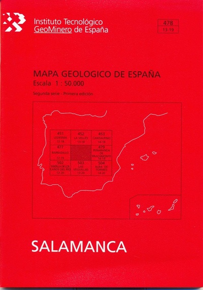 Hoja y memorias geológicas-geomorfológicas de España a escala 1:50000, n.478. Salamanca