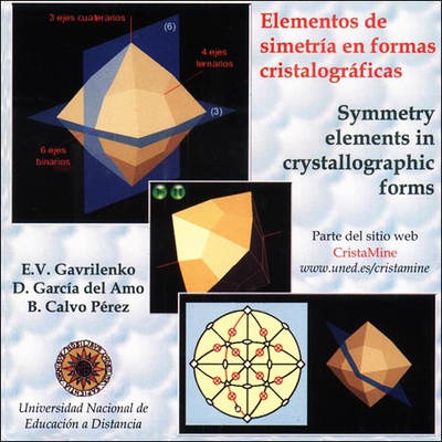Elementos de  simetría en formas cristalográficas