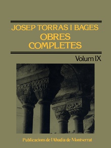Obres completes de Josep Torras i Bages, Volum IX