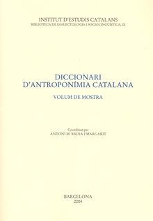 Diccionari d'antroponímia catalana. Volum de mostra