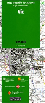Mapa topogràfic de Catalunya 1:25 000. Capitals Comarcals. 38- Vic
