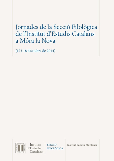 Jornades de la Secció Filològica de l'Institut d'Estudis Catalans a Móra la Nova