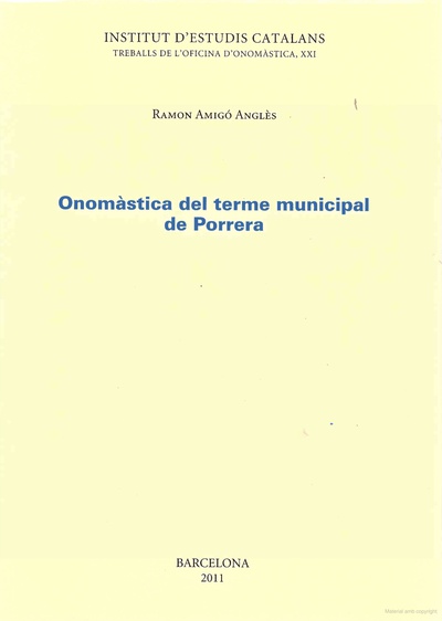 Onomàstica del terme municipal de Porrera
