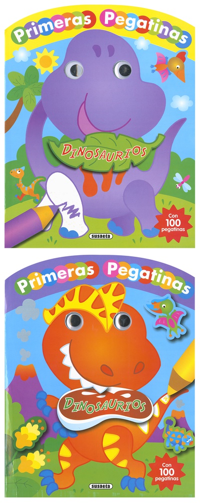 Dinosaurios con ojos y pegatinas (2 títulos)