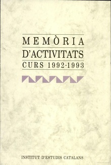 Memòria d'activitats: curs 1992-1993