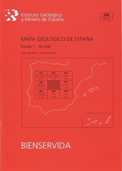 Mapa Geológico de España escala 1:50.000. Hoja 840, Bienservida