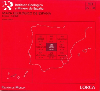 Mapa Geológico de España escala 1:50.000. Lorca, 954