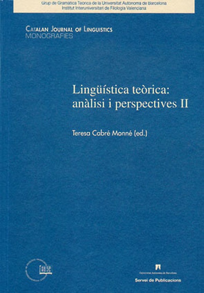 Lingüstica teòrica: anàlisi i perspectives II