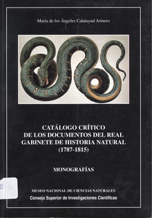 Catálogo crítico de los documentos del Real Gabinete de Historia Natural (1787-1815)