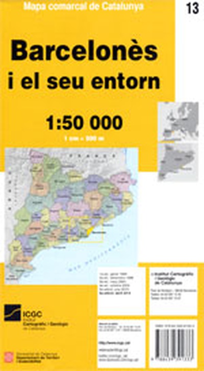 Mapa comarcal de Catalunya 1:50 000. Barcelonès i el seu entorn - 13