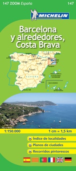 Mapa Zoom Barcelona y alrededores, Costa Brava