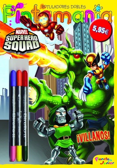 Super Hero Squad. Pintamanía Rotuladores dobles
