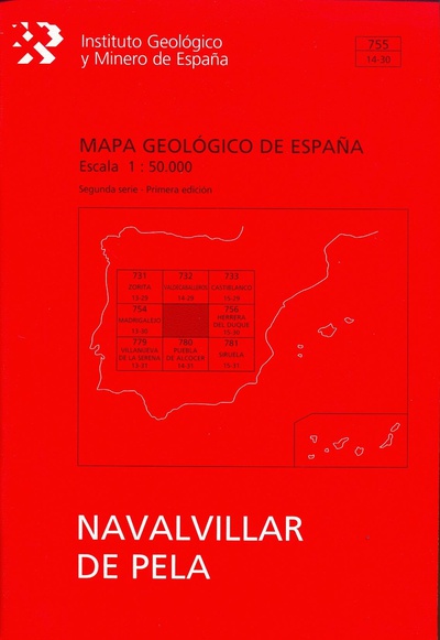 Mapa geológico de España, E 1:50.000. Hoja 755, Navalvillar de Pela