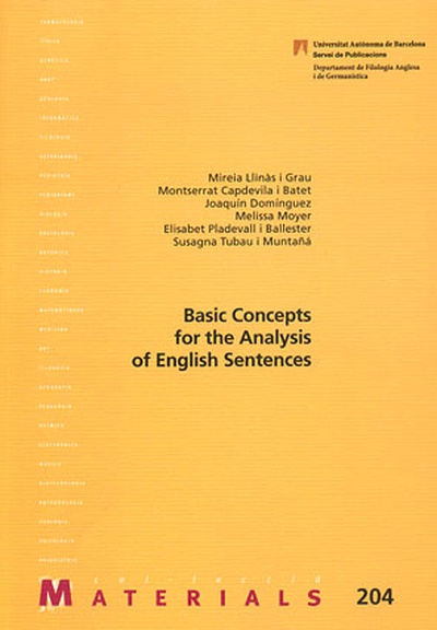 Basic Concepts for the Analysis of English Sentences