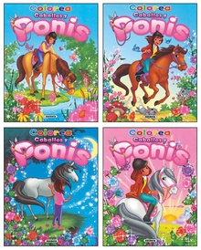 Colorea caballos y ponis (4 títulos)