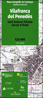 Mapa topogràfic de Catalunya 1:25 000. Capitals Comarcals. 40- Vilafranca del Penedès