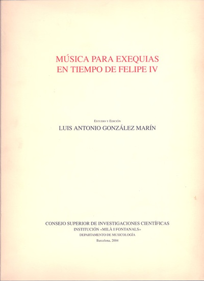 Música para exequias en tiempo de Felipe IV