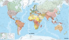 Mapa en tubo El Mundo (pequeño formato)