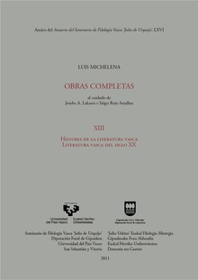 Luis Michelena. Obras completas. XIII. Historia de la literatura vasca. Literatura vasca del siglo XX